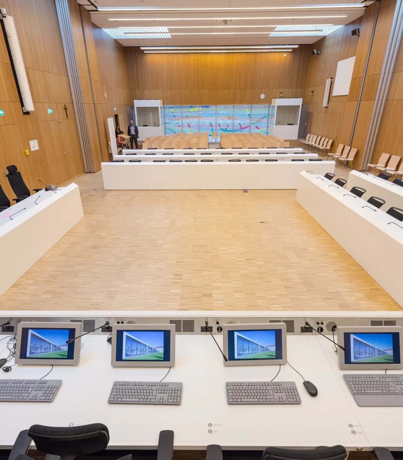 monitor unit at a High-security courtroom