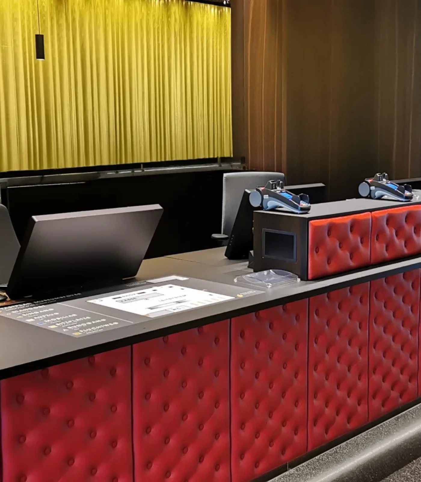 Desk monitor on a counter in a opera house