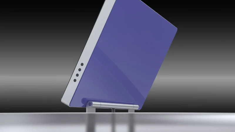 Our FLO evo monitor folding solution is securely screwed into the conference table.