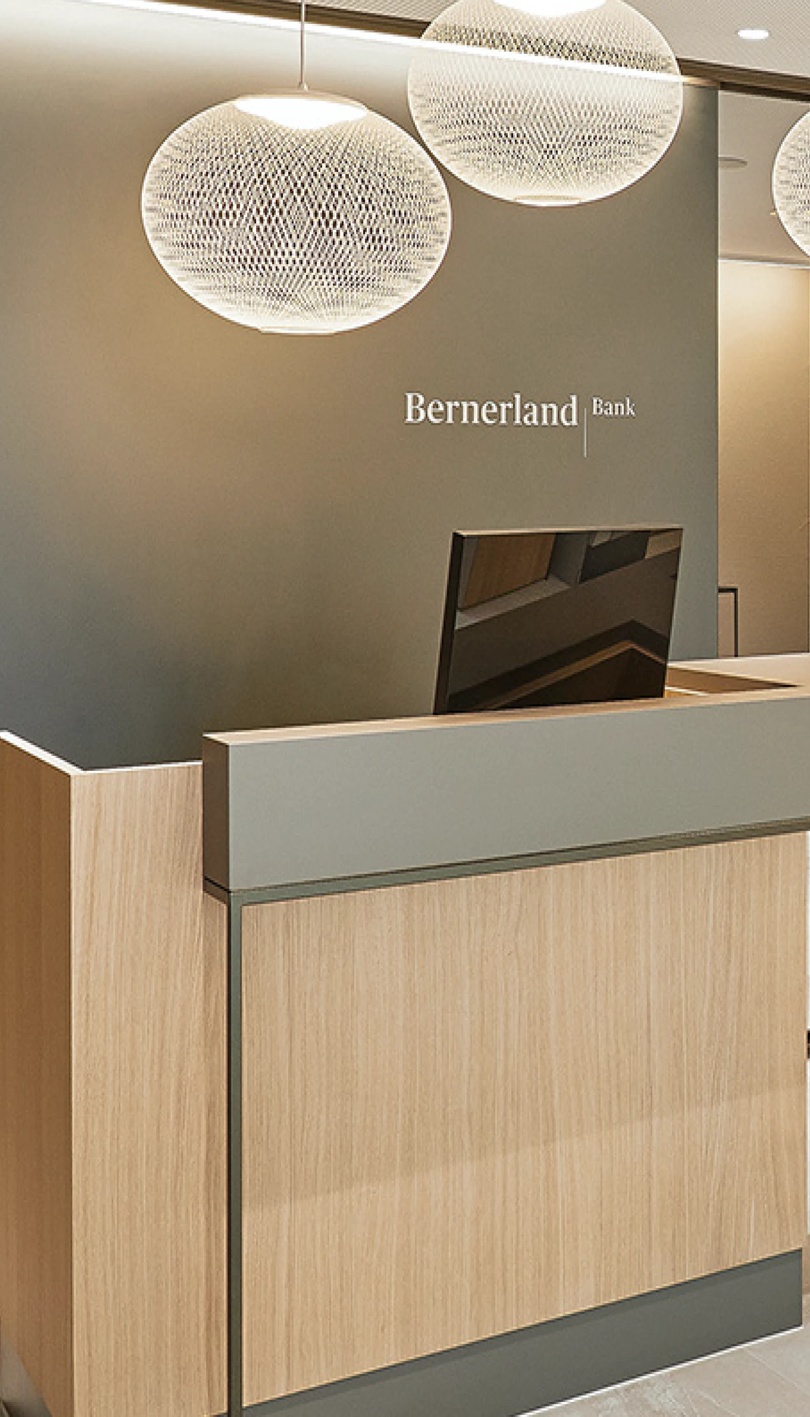 The elegant monitor LOFT desktop is an eye-catcher integrated in the reception counter, neat and tidy
