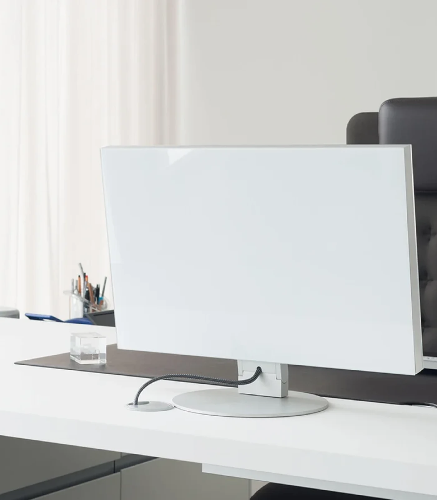 Workstation monitor in a executive office
