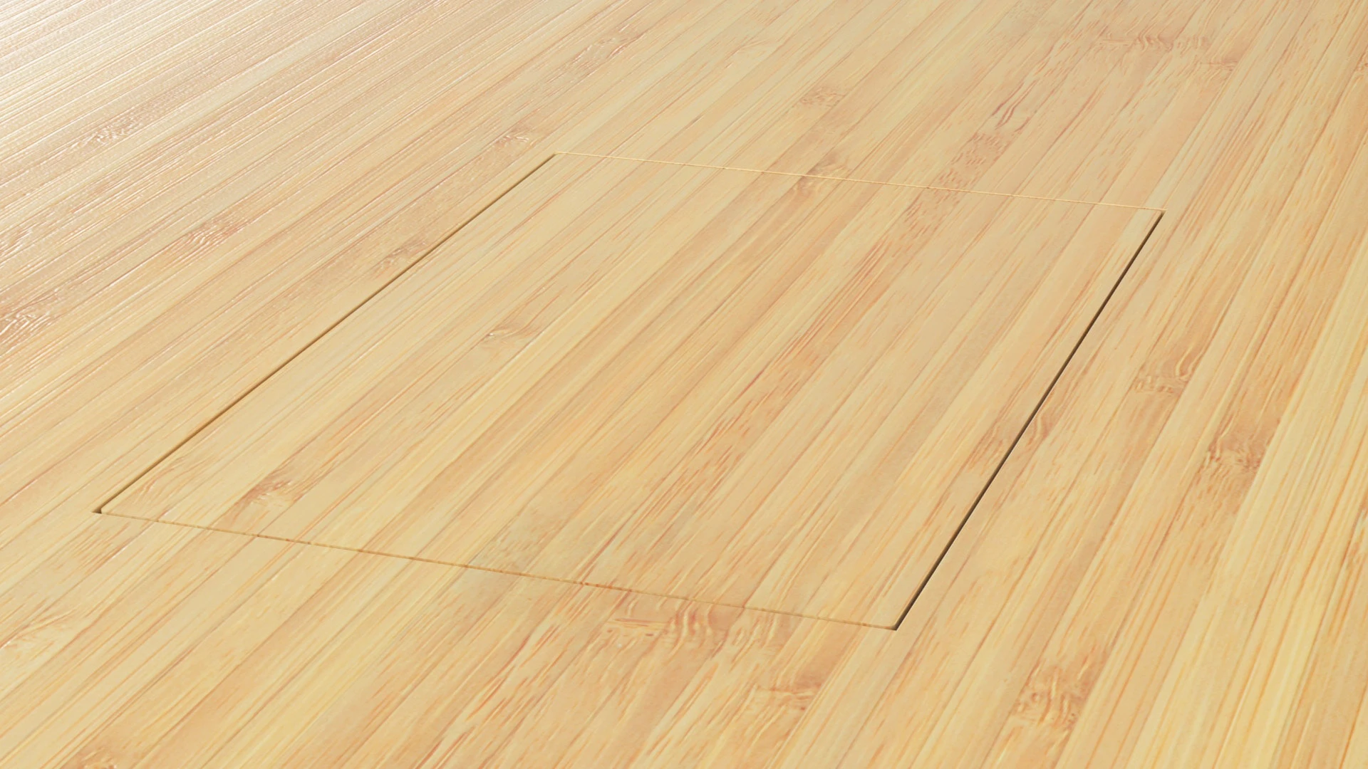 Invisible monitor integrated in a conference room and conference table