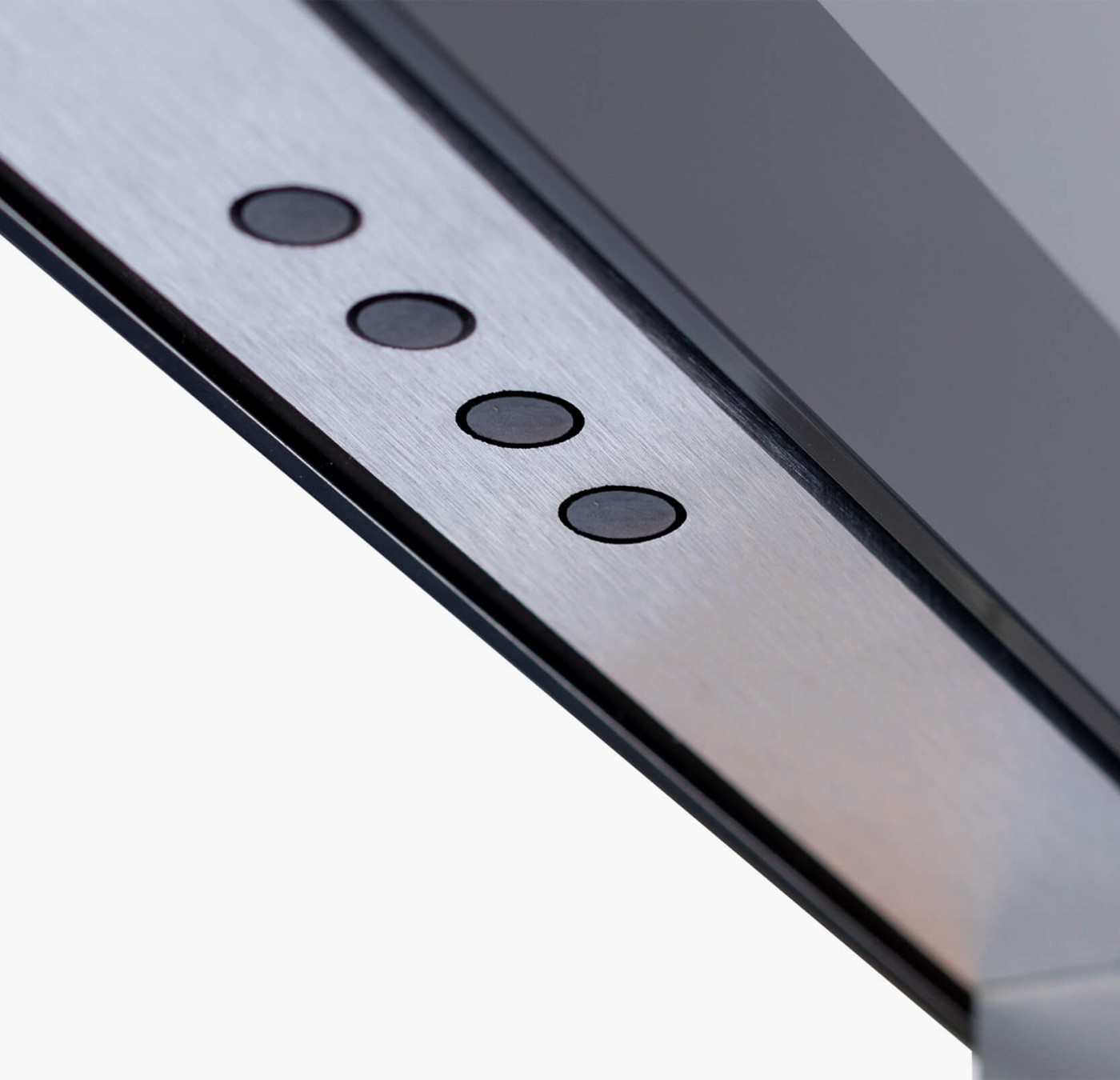 Detailed view of the strip frame at the bottom of the LOFT desktop design monitor