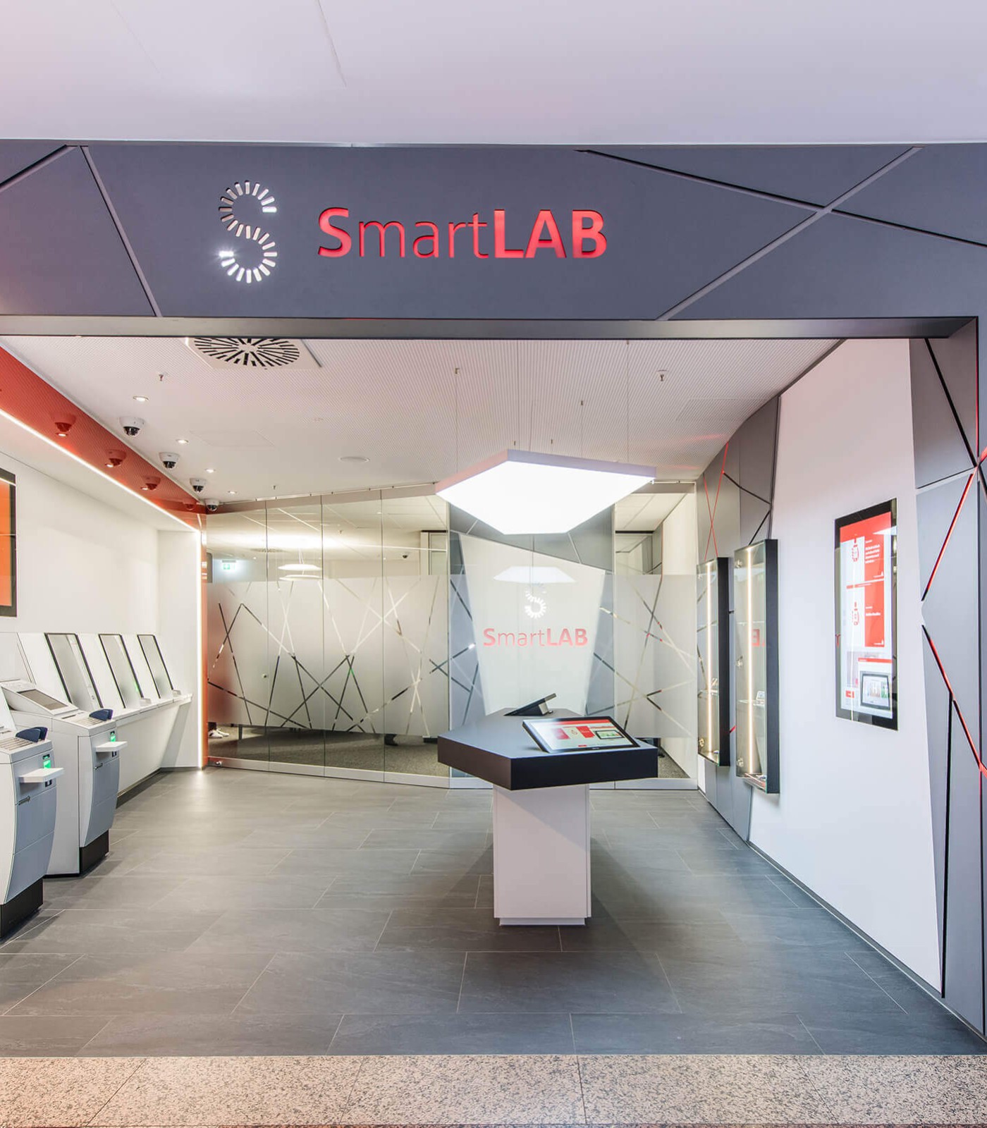 Entrance of smartlab spacy and modern. banking 2021 with design panel technology of novis
