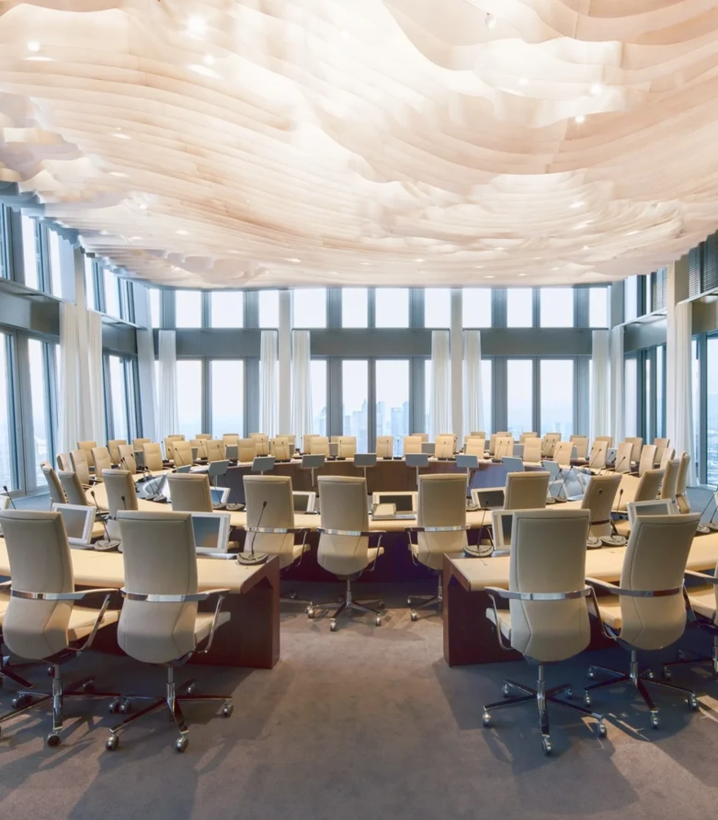 Conference room with integrated Novis display technology for professional presentations